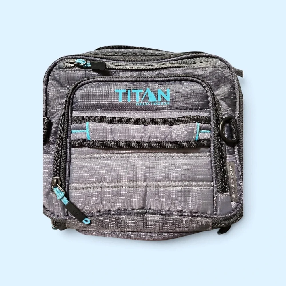Arctic Zone Titan Deep Freeze Insulated Lunch Box Gray Blue Cooler Bag
